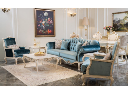 Luxus Sofagarnitur 311 Sitzer Couchtisch Sofa Sessel Stoff Couch 4tlg.