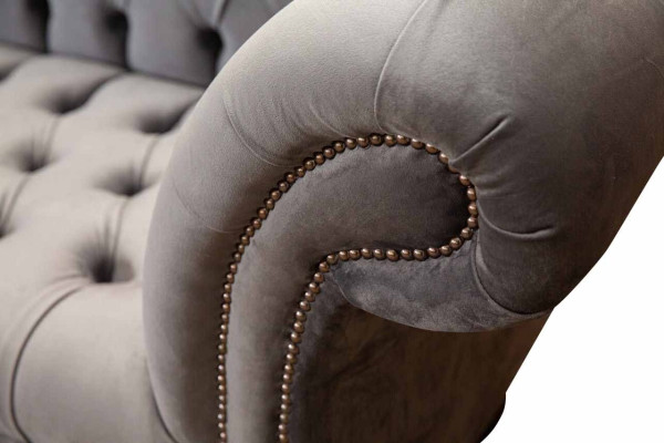 Chesterfield 3 Sitzer Design Couch Sofa Polster Sitz Stoff Luxus Couchen