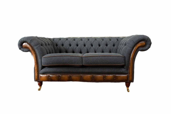 Sofa 2 Sitzer Design Sofas Polster Couchen Textil Chesterfield Zweisitzer
