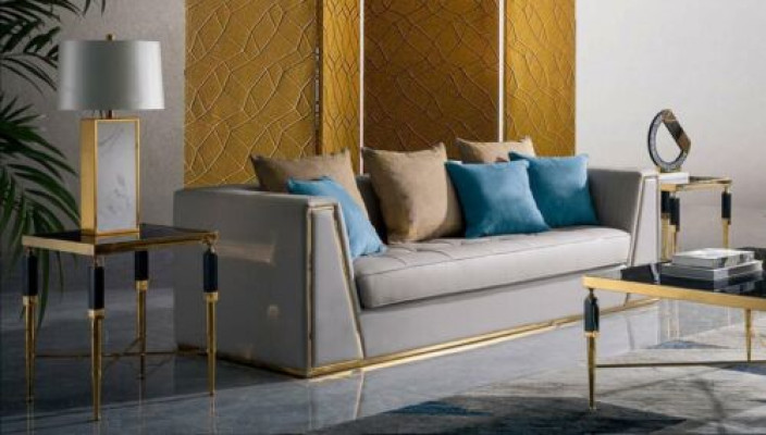 Garnitur 3+2 Sitzer Couchtisch Beistelltisch Wohnlandschaft Sofa Couch