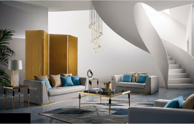 Garnitur 3+2 Sitzer Couchtisch Beistelltisch Wohnlandschaft Sofa Couch
