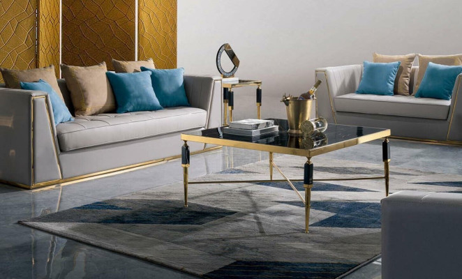 Garnitur 3+2 Sitzer Couchtisch Beistelltisch Wohnlandschaft Sofa Couch