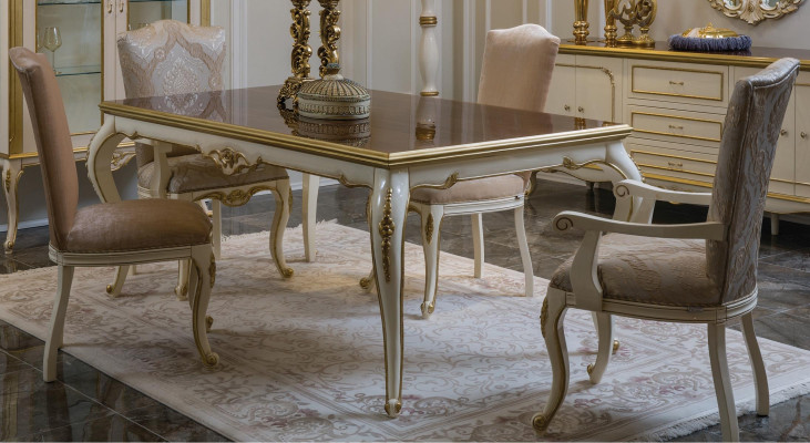 Französischer Esstisch Esszimmer Tisch Klassische Barock Rokoko Neu