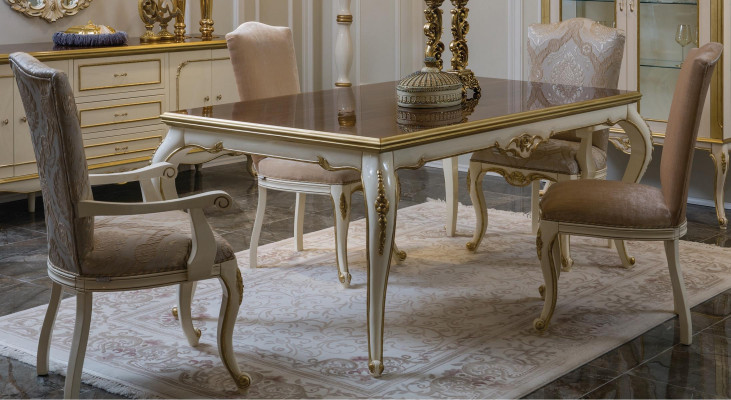 Französischer Esstisch Esszimmer Tisch Klassische Barock Rokoko Neu