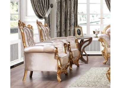 Sessel Ohrensessel Luxus Stoff Sitz Sitzer Design Polster Barock Textil Möbel
