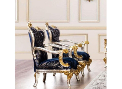 Sessel Ohrensessel Design Polster Sofa Couch Barock Sitz Stil 1 Sitzer Textil