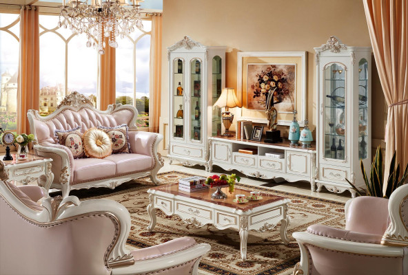 Vitrine Weiß Luxus Wohnzimmer Möbel Holz Design Glasschrank Vitrine Klassische
