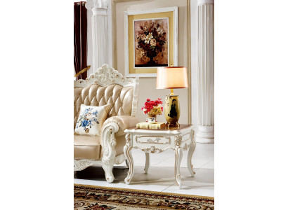 Beistelltisch Weiß Luxus Design Elegantes Wohnzimmer Klassische