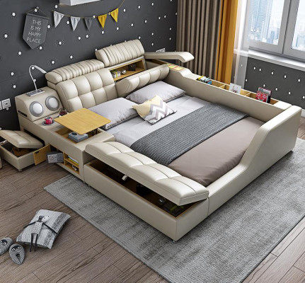 Doppelbett Polsterbett Schlafzimmer 180x200cm Multifunktion Bett Betten