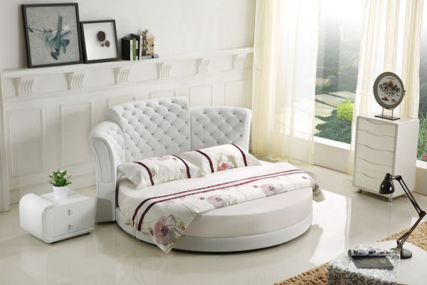 Chesterfield Rund Bett Möbel Polster Betten Schlafzimmer Möbel Lederbett Hotel