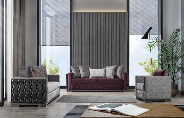 Moderne Couch Sofas Design Sofa Dreisitzer Sitz Burgund Sofa 3 Sitzer