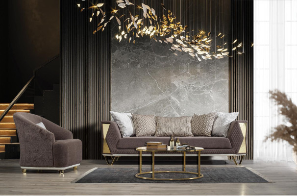 Dreisitzer Sofa 3 Sitz Sofas Wohnzimmer Couch Stoff Couchen Möbel grau