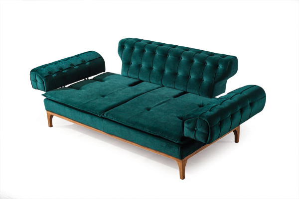 Luxus Sofa 3 Sitzer Sofas Sitz Stoff Design Möbel Stil Textil Neu grün
