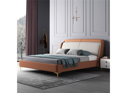 Bett Polster Design Luxus Doppel Hotel Ehe Schlaf Zimmer Leder 180x200cm