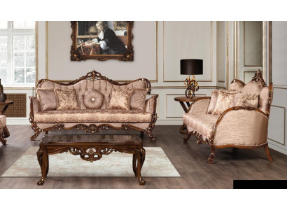 Luxus Sofagarnitur 3+3 Sitzer Garnitur Stoff Sofa Couch Sofas Wohnzimmer Möbel