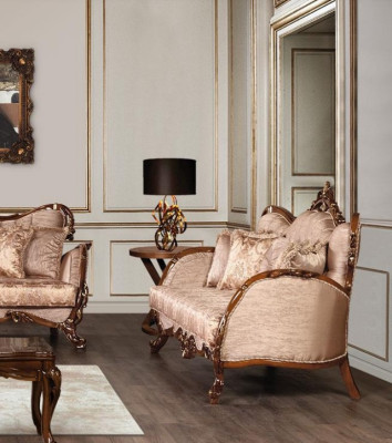 Garnitur Sofa Sofagarnitur 3+1+1 Sitzer Sessel Sofas Set Stoff Barock Sitz Luxus