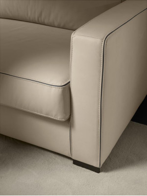 Sofa 4-Sitzer Polster Couch Leder Sofas Design Italienische Möbel Blau