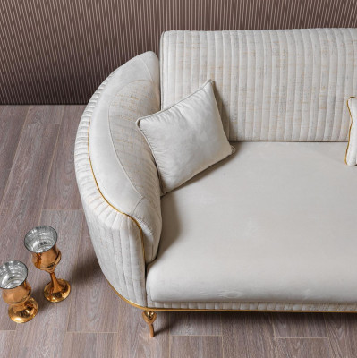 Modernes Wohnzimmer Sofa Luxus weiß Sofas Gepolstert Sitz 3 Sitzer