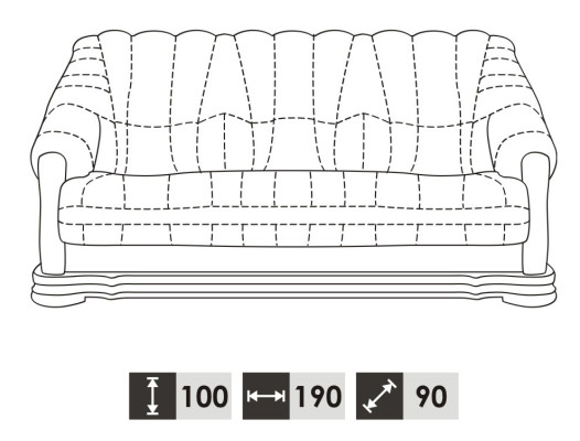 Sofa Dreisitzer Couch Klassische Neu Polster 3 Sitzer Leder Couchen