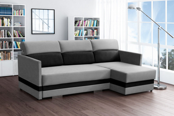 Sofa Schlafsofa Designer Sofa mit Bettfunktion + Bettkasten Ecksofa Couch NEU