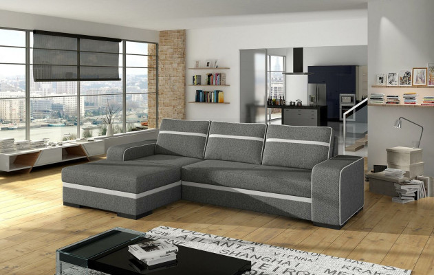Sofa Schlafsofa mit Bettfunktion und Bettkasten - Ecksofa Couch, NEU im Sortiment