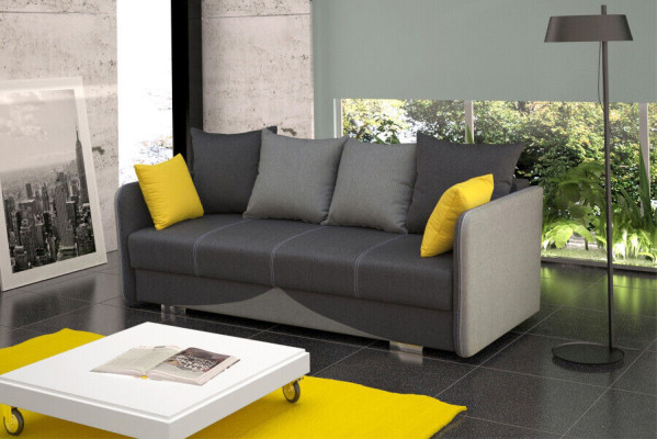 Schlafsofa Klappcouch 3-Sitzer Schlaffunktion + Bettkasten Couch Sofa Klappsofa