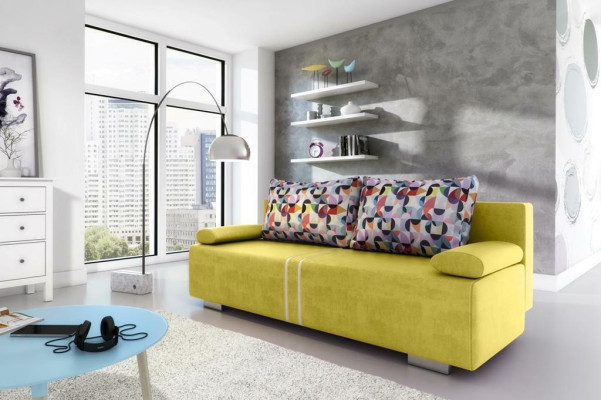 Schlafsofa Stoff Sofa Couch Textil Polster Neu Garnitur Bettfunktion 3 Sitz