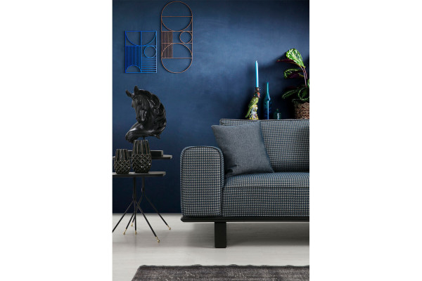 Designer Graue Couch Luxuriöses Wohnzimmer 3-Sitzer Textilsofa Dreier