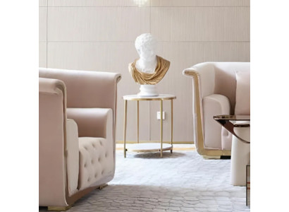 Beistelltisch Luxus Möbel Edelstahl Couchtisch Tische Konsolen Design Marmor Neu