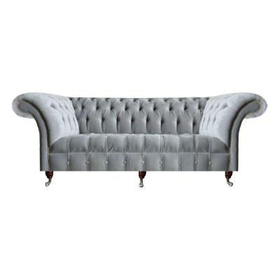 Wohnzimmer Grauer Dreisitzer Luxuriöses Textilsofa Moderne Edle Couchen