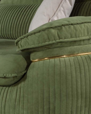 Moderner Textilsofas 3 Sitz Couch Dreisitzer Polster Möbel Farbe Grün