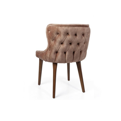Hellbrauner Chesterfield Stuhl Designer Textilstuhl Stilvolle Esszimmer Sitzmöbel
