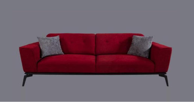 Sofagarnitur 331 Sitz Polster Sofa Wohnlandschaft Möbel Rot Grau