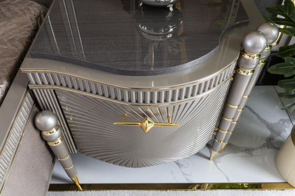 Nachttisch Grau Schlafzimmer Elegantes Modern Möbel Schön Nachttische Luxus Neu