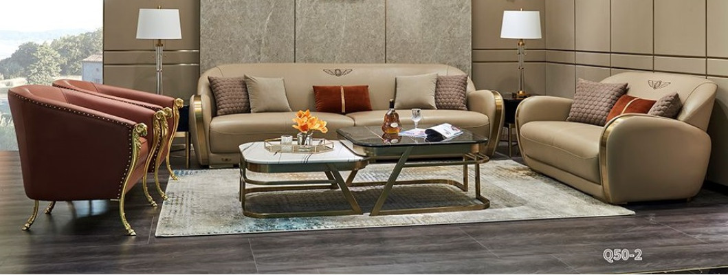 Ledersofa Sofagarnitur 3+2+1+1 Sitzer Set Garnitur Polstersofa Couch Sofa