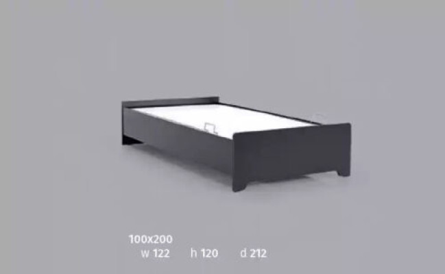Designerbetten Kinderbett schwarz modernes Jugendbett 100x200cm