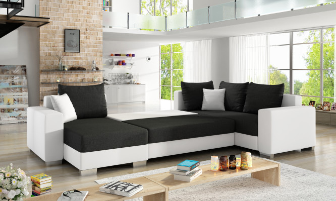 Design Ecksofa Schlafsofa Bettfunktion Couch Leder Polster Textil Sofas Neu 3260