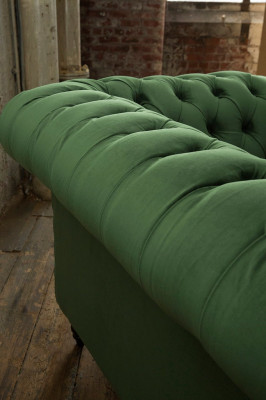Chesterfield Couch  2 Sitzer Polster Sitz Textil Stoff Leder Couchen Sofas Sofa