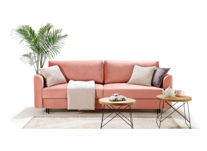 Sofa Couch Bettfunktion 3 Sitzer Design Couch Polster Textil Modern Schlafsofa