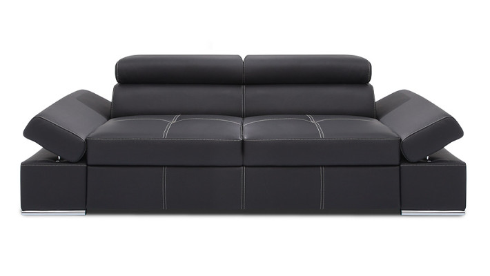 Bettfunktion 100% Italienisches Leder 2 Sitzer Couch Design Polster Modern Neu
