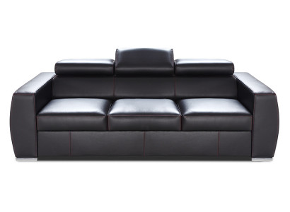 Leder Sofa 3 Sitzer Bettfunktion Design Polster Modern 100% Italienisches Leder