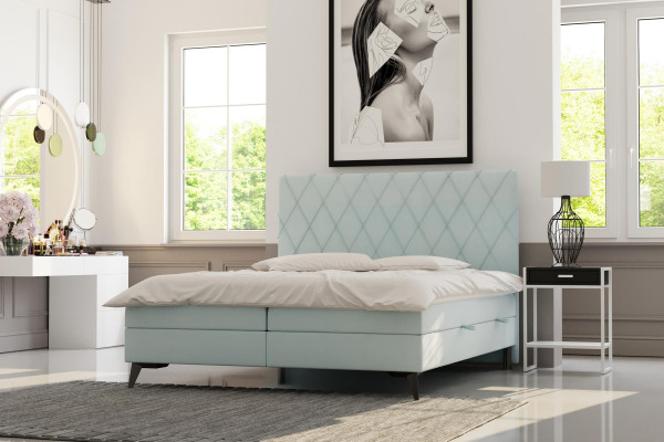 Chesterfield Boxspring Schlafzimmer Bett Doppel Betten Polster Kasten Funktion
