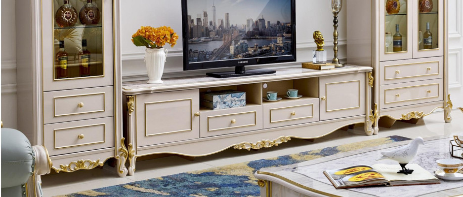 Design Wohnwand Sideboard 2x Schrank rtv Lowboard Anrichte 3 tlg. Set Vitrine