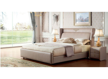 Bett Polster Design Luxus Doppel Hotel Betten Schlaf Zimmer Leder Modern Stoff