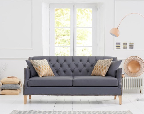 Couch Graue Chesterfield Büro Sofa Emfpangs Couchen Leder Textil Neu jvmoebel ®