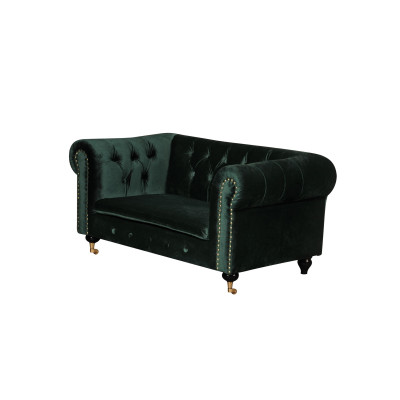 Chesterfield 2 Sitzers Klassische Luxus Barock Rokoko Sofa Textil Leder Couch
