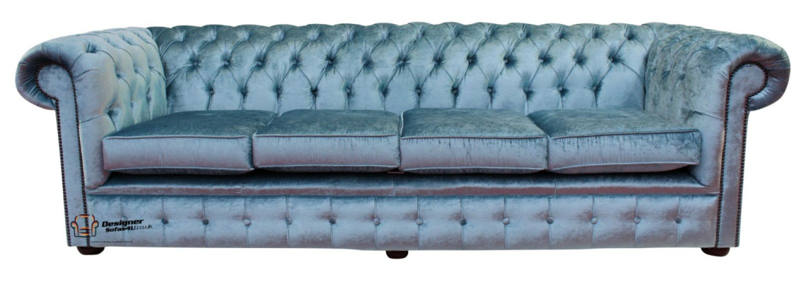 Chesterfield 4 Sitzers Klassische Luxus Barock Rokoko Sofa Couch Textil Leder