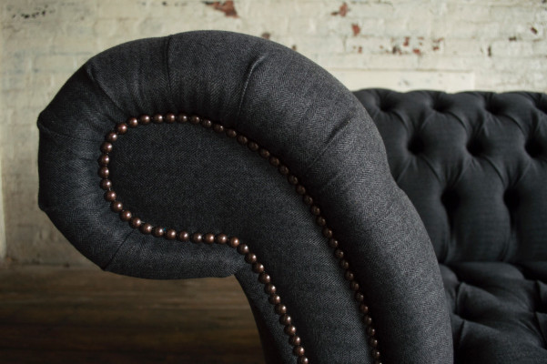 Textil Sofa Stoff Couch Chesterfield big sofas xxl Sitz Polster 185cm couchen