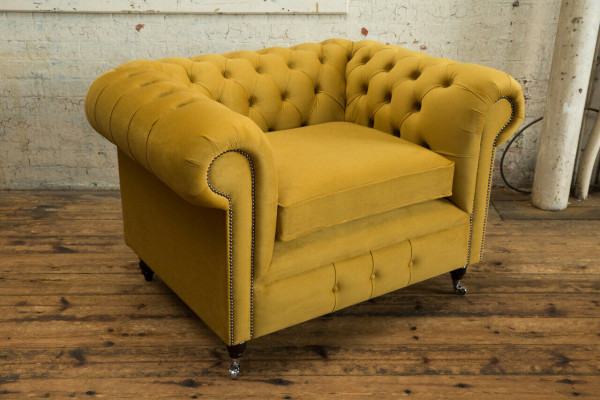 Lounge Luxus Fernseh Club Polster Sitzer Sessel Design Couch Sofa Chesterfield