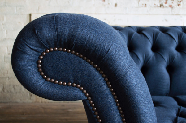 Chesterfield Couch Sitz Textil Stoff Couchen Sofas Sofa Polster Samt 3 Sitzer